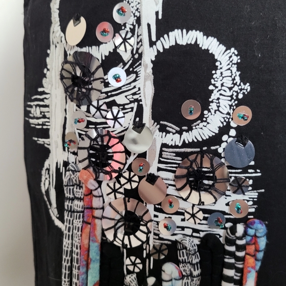 Vintage Black Mini Dress 90s Punk Goth Bodycon Festival - Picture 6 of 9